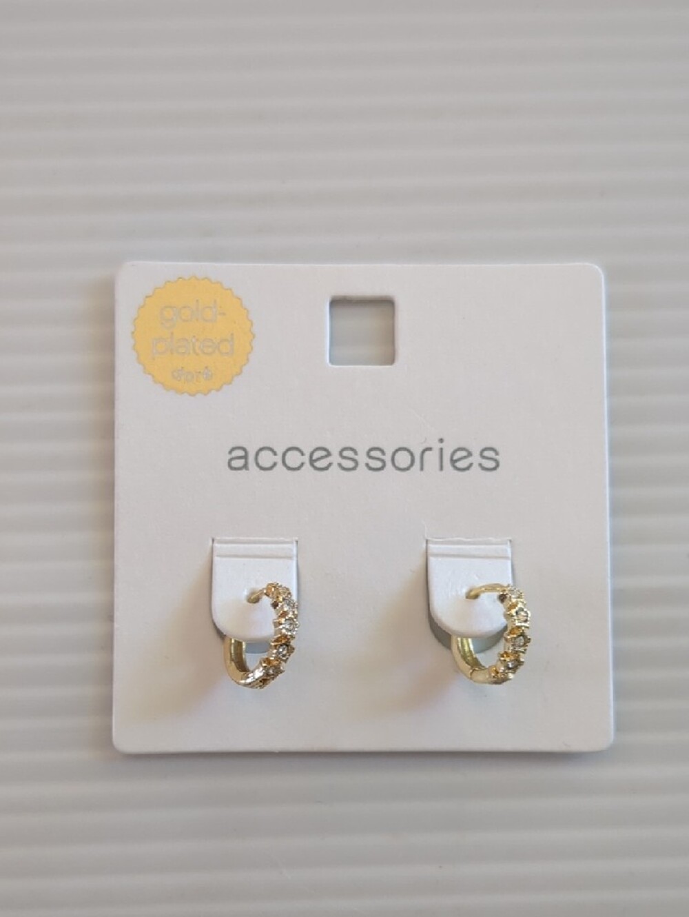Accessorize Gold-Plated Textured Huggies Mini Hoop Earrings